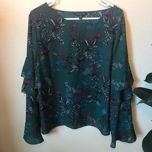 Banana Republic bell-sleeve floral blouse XL
